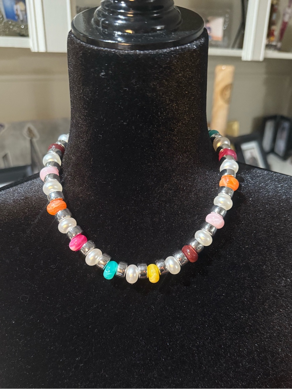 NWT Treasure Jewels Silver Tone Joyful Beaded Necklace